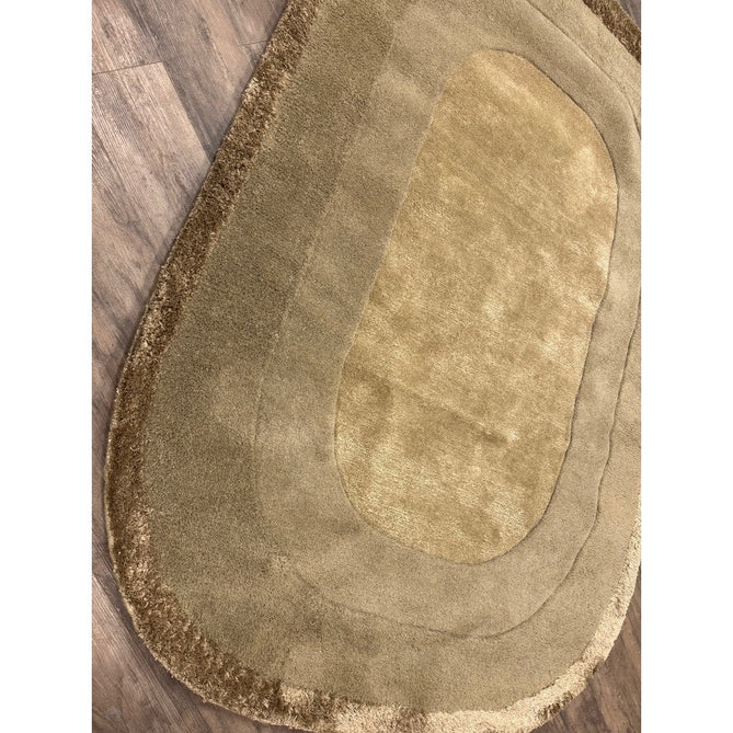 Halo Modern Plain Graduating Ombre Hand-Carved Hi-Low Textured Matt Wool Contrast Viscose Shimmer Border Sage Green Oval Rug-Asiatic Carpets-Rug Love - The Most Loved Rug Store