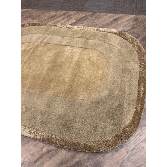 Halo Modern Plain Graduating Ombre Hand-Carved Hi-Low Textured Matt Wool Contrast Viscose Shimmer Border Sage Green Oval Rug-Asiatic Carpets-Rug Love - The Most Loved Rug Store