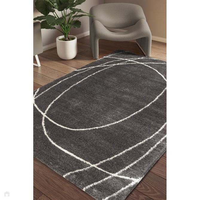 Halo Squiggle Grey Rug-Melrose-Rug Love - The Most Loved Rug Store