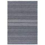 Halsey Modern Geometric Durable Stain-Resistant Weatherproof Flatweave In-Outdoor Black Rug
