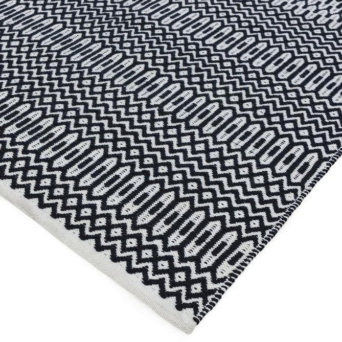 Halsey Modern Geometric Durable Stain-Resistant Weatherproof Flatweave In-Outdoor Black Runner-Asiatic Carpets-Rug Love - The Most Loved Rug Store