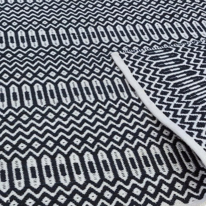 Halsey Modern Geometric Durable Stain-Resistant Weatherproof Flatweave In-Outdoor Black Runner-Asiatic Carpets-Rug Love - The Most Loved Rug Store