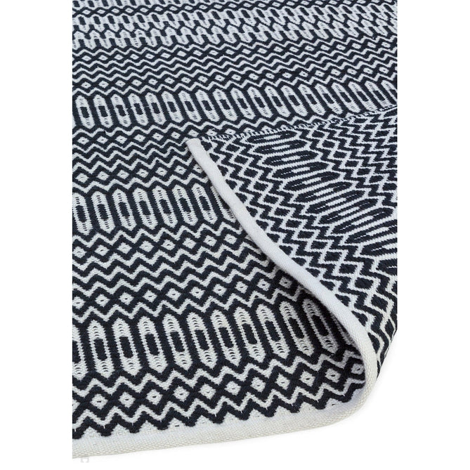 Halsey Modern Geometric Durable Stain-Resistant Weatherproof Flatweave In-Outdoor Black Runner-Asiatic Carpets-Rug Love - The Most Loved Rug Store