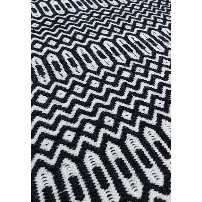 Halsey Modern Geometric Durable Stain-Resistant Weatherproof Flatweave In-Outdoor Black Runner-Asiatic Carpets-Rug Love - The Most Loved Rug Store