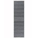 Halsey Modern Geometric Durable Stain-Resistant Weatherproof Flatweave In-Outdoor Black Runner