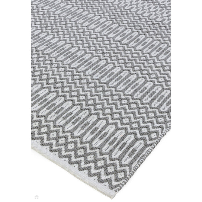 Halsey Modern Geometric Durable Stain-Resistant Weatherproof Flatweave In-Outdoor Grey Rug-Asiatic Carpets-Rug Love - The Most Loved Rug Store
