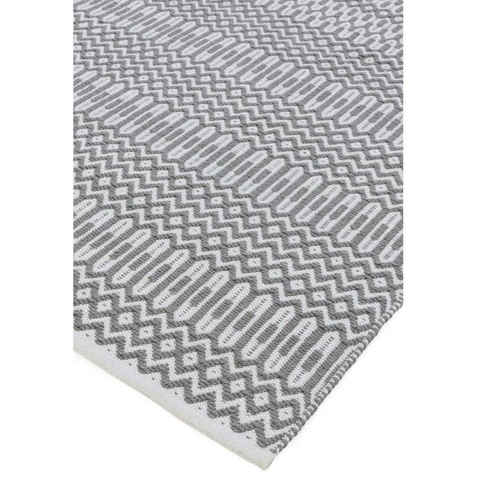 Halsey Modern Geometric Durable Stain-Resistant Weatherproof Flatweave In-Outdoor Grey Rug-Asiatic Carpets-Rug Love - The Most Loved Rug Store