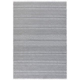 Halsey Modern Geometric Durable Stain-Resistant Weatherproof Flatweave In-Outdoor Grey Rug