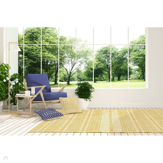 Halsey Modern Geometric Durable Stain-Resistant Weatherproof Flatweave In-Outdoor Mustard Yellow Rug-Asiatic Carpets-Rug Love - The Most Loved Rug Store