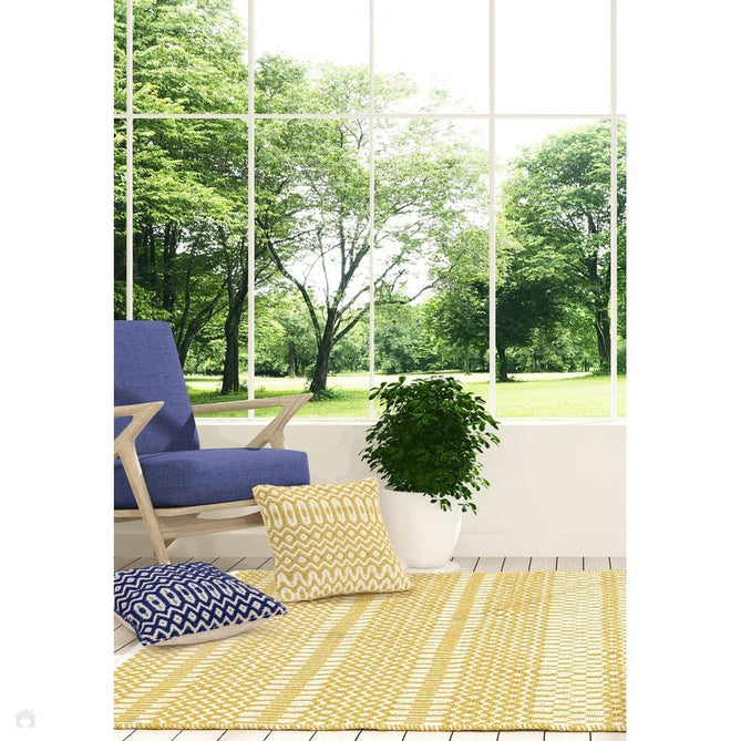 Halsey Modern Geometric Durable Stain-Resistant Weatherproof Flatweave In-Outdoor Mustard Yellow Rug-Asiatic Carpets-Rug Love - The Most Loved Rug Store