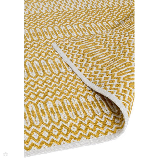 Halsey Modern Geometric Durable Stain-Resistant Weatherproof Flatweave In-Outdoor Mustard Yellow Rug-Asiatic Carpets-Rug Love - The Most Loved Rug Store