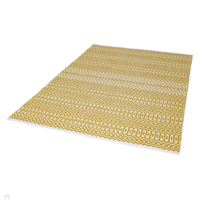 Halsey Modern Geometric Durable Stain-Resistant Weatherproof Flatweave In-Outdoor Mustard Yellow Rug-Asiatic Carpets-Rug Love - The Most Loved Rug Store