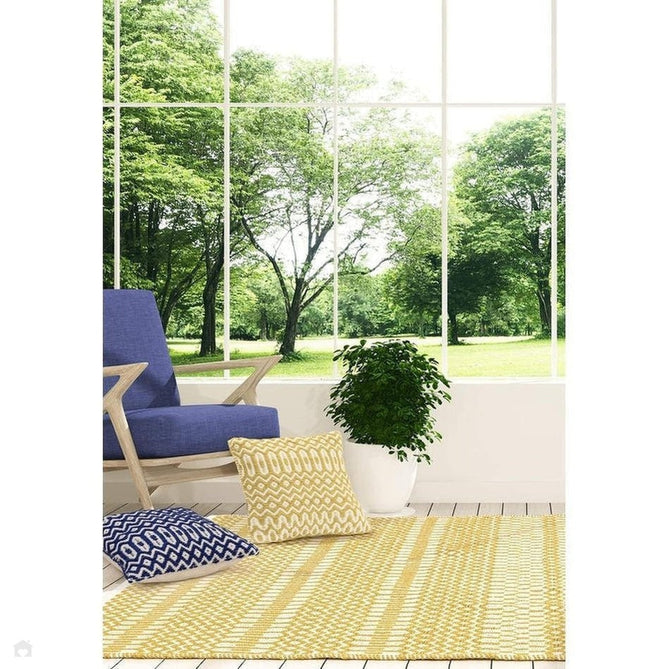 Halsey Modern Geometric Durable Stain-Resistant Weatherproof Flatweave In-Outdoor Mustard Yellow Rug-Asiatic Carpets-Rug Love - The Most Loved Rug Store