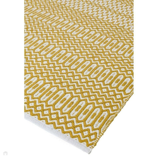 Halsey Modern Geometric Durable Stain-Resistant Weatherproof Flatweave In-Outdoor Mustard Yellow Rug-Asiatic Carpets-Rug Love - The Most Loved Rug Store