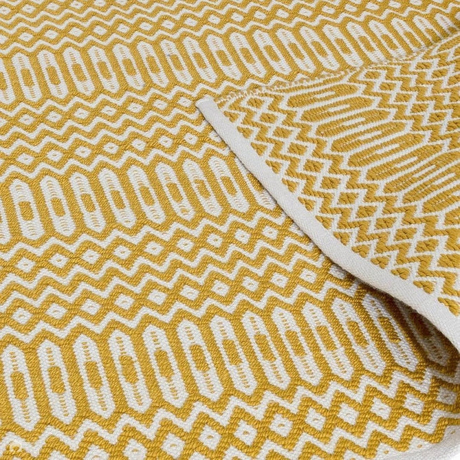 Halsey Modern Geometric Durable Stain-Resistant Weatherproof Flatweave In-Outdoor Mustard Yellow Runner-Asiatic Carpets-Rug Love - The Most Loved Rug Store