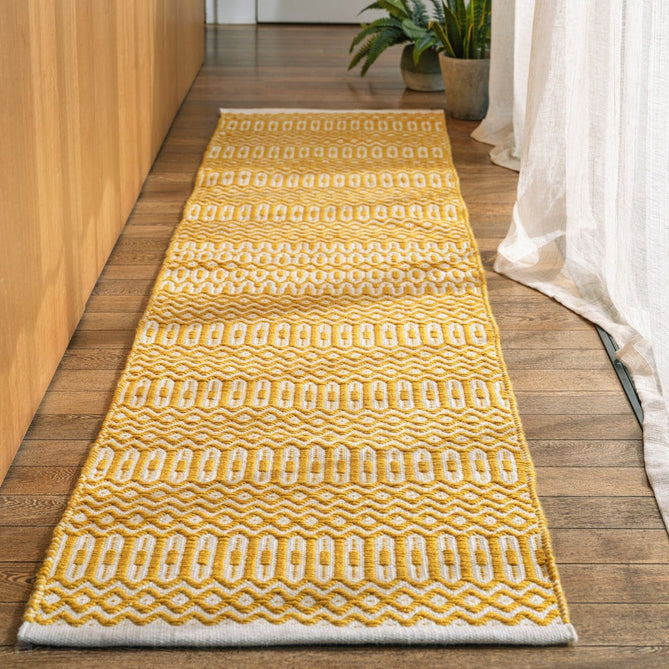 Halsey Modern Geometric Durable Stain-Resistant Weatherproof Flatweave In-Outdoor Mustard Yellow Runner-Asiatic Carpets-Rug Love - The Most Loved Rug Store