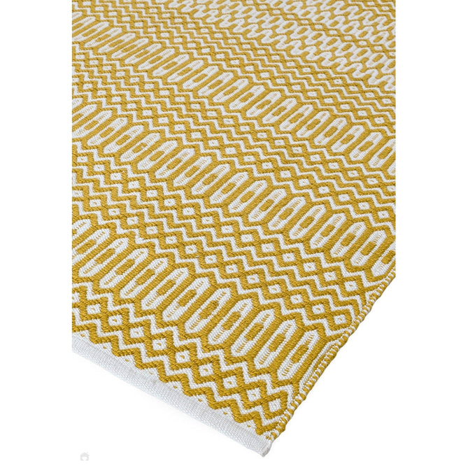 Halsey Modern Geometric Durable Stain-Resistant Weatherproof Flatweave In-Outdoor Mustard Yellow Runner-Asiatic Carpets-Rug Love - The Most Loved Rug Store