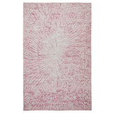 Hampton Burst Modern Abstract Distressed Hand-Woven Textured Wool Loop Pile Pink/Ivory Rug
