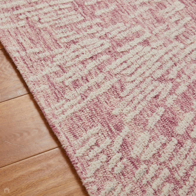 Hampton Burst Modern Abstract Distressed Hand-Woven Textured Wool Loop Pile Pink/Ivory Rug-Oriental Weavers-Rug Love - The Most Loved Rug Store