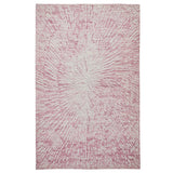 Hampton Burst Modern Abstract Distressed Hand-Woven Textured Wool Pink/Ivory Rug