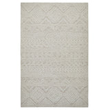 Hampton Provence Modern Abstract Distressed Hand-Woven Textured Wool Loop Pile Beige/Ivory Rug