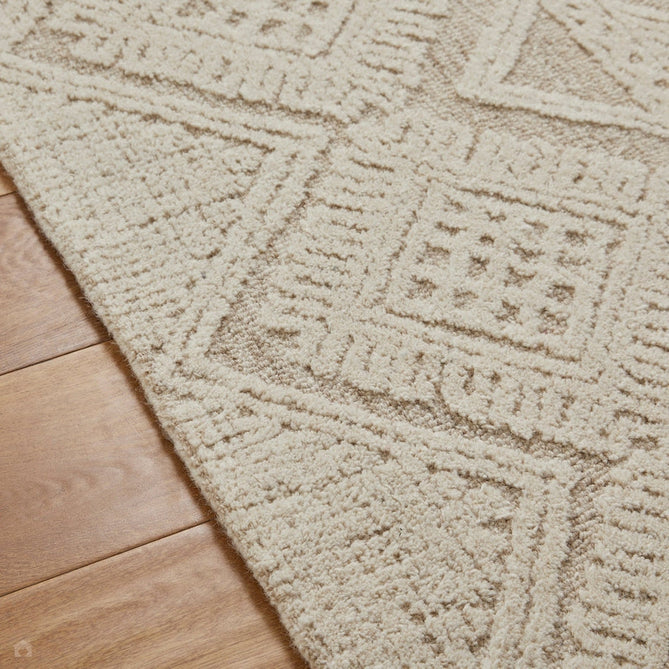 Hampton Provence Modern Abstract Distressed Hand-Woven Textured Wool Loop Pile Beige/Ivory Rug-Oriental Weavers-Rug Love - The Most Loved Rug Store
