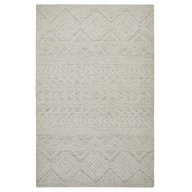 Hampton Provence Modern Abstract Distressed Hand-Woven Textured Wool Loop Pile Beige/Ivory Rug-Oriental Weavers-Rug Love - The Most Loved Rug Store