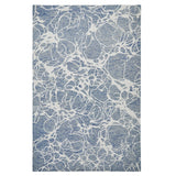 Hampton Sophie Modern Abstract Distressed Hand-Woven Textured Wool Blue/Ivory Rug