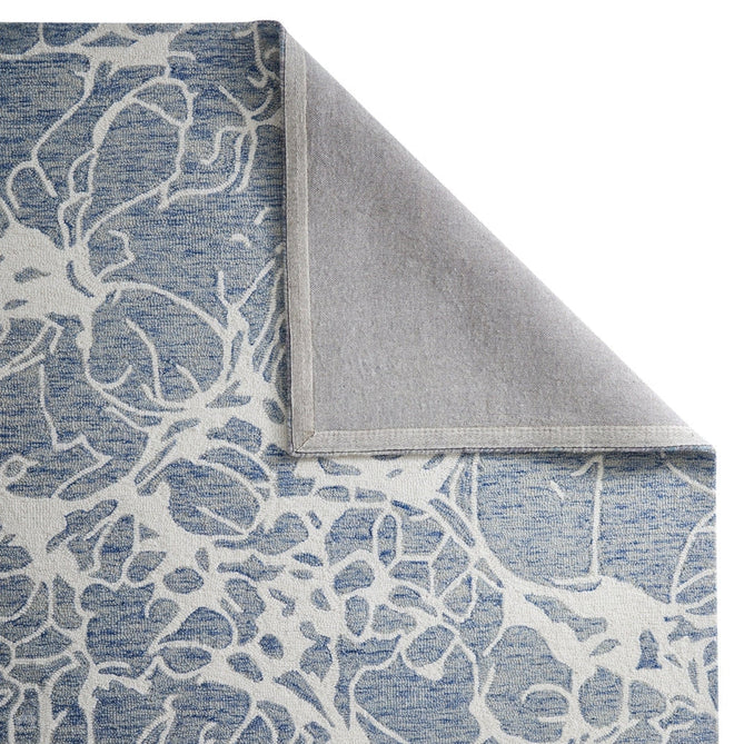 Hampton Sophie Modern Abstract Distressed Hand-Woven Textured Wool Loop Pile Blue/Ivory/Grey/Beige Rug-Melrose-Rug Love - The Most Loved Rug Store