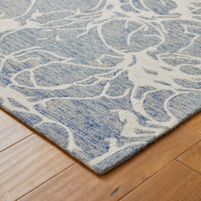 Hampton Sophie Modern Abstract Distressed Hand-Woven Textured Wool Loop Pile Blue/Ivory/Grey/Beige Rug-Oriental Weavers-Rug Love - The Most Loved Rug Store