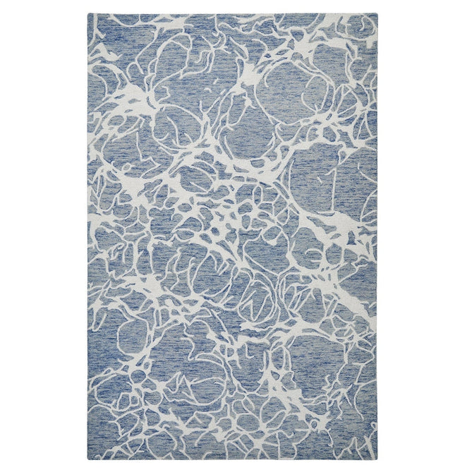 Hampton Sophie Modern Abstract Distressed Hand-Woven Textured Wool Loop Pile Blue/Ivory/Grey/Beige Rug-Oriental Weavers-Rug Love - The Most Loved Rug Store