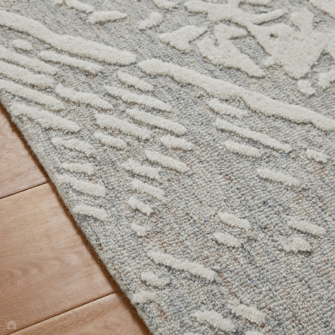 Hampton Tokyo Modern Abstract Distressed Hand-Woven Textured Wool Loop Pile Light Blue/Ivory/Beige/Grey Rug-Oriental Weavers-Rug Love - The Most Loved Rug Store