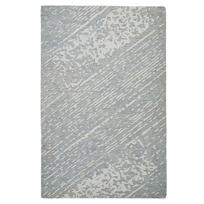 Hampton Tokyo Modern Abstract Distressed Hand-Woven Textured Wool Loop Pile Light Blue/Ivory/Beige/Grey Rug-Oriental Weavers-Rug Love - The Most Loved Rug Store