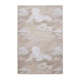 Washable Harlequin Air Golden Light Modern Floral Botanical Textured Lightweight Printed Recycled Polyester Flatweave Golden Beige/Ivory Rug