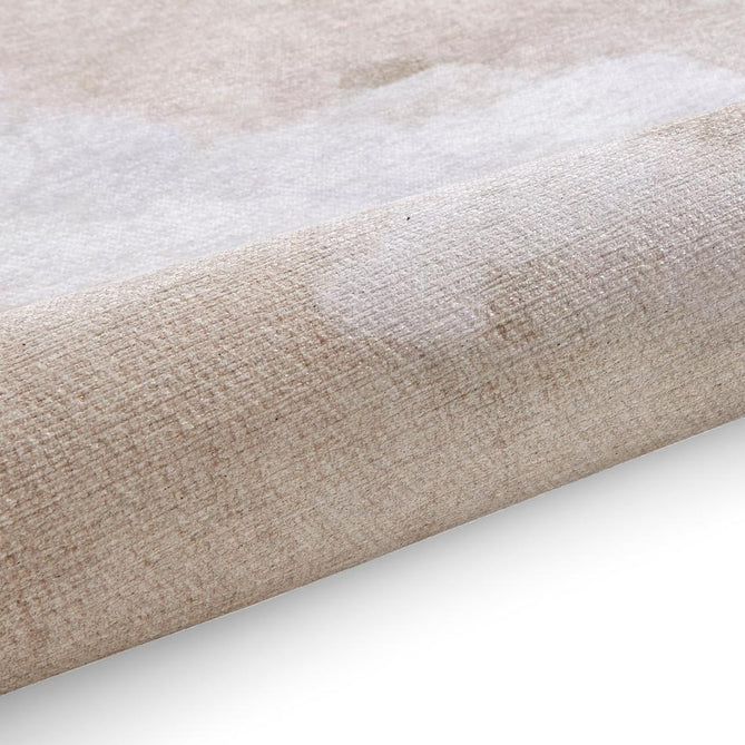 Washable Harlequin Air Golden Light Modern Floral Botanical Textured Lightweight Printed Recycled Polyester Flatweave Golden Beige/Ivory Rug