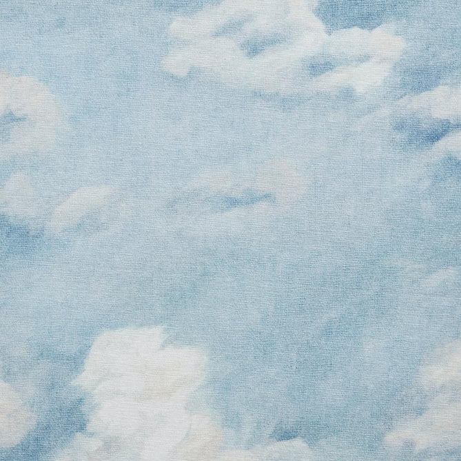 Washable Harlequin Air Sky Blue Modern Floral Botanical Textured Lightweight Printed Recycled Polyester Flatweave Sky Blue/Soft White Rug