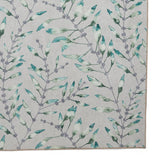 Washable Harlequin Chaconia Putty Forest Modern Floral Botanical Textured Lightweight Printed Recycled Polyester Flatweave Putty Beige/Sage/Emerald/Teal Blue Runner