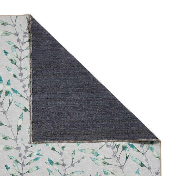 Washable Harlequin Chaconia Putty Forest Modern Floral Botanical Textured Lightweight Printed Recycled Polyester Flatweave Putty Beige/Sage/Emerald/Teal Blue Rug
