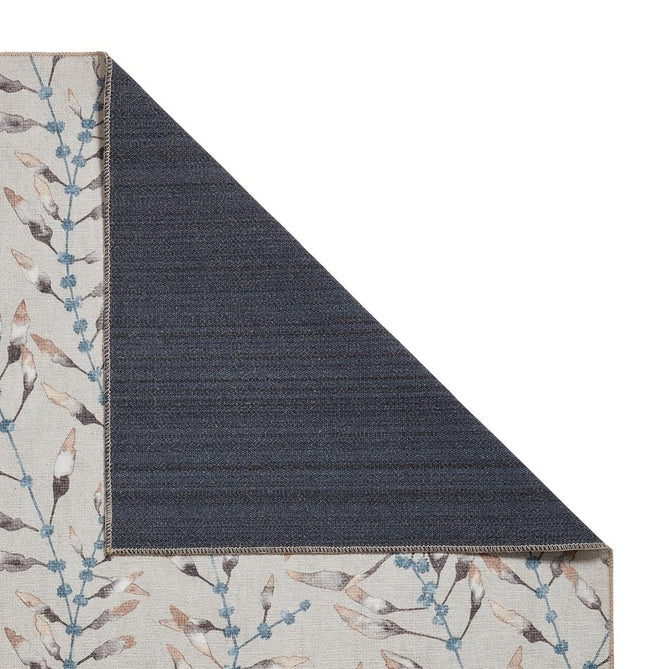 Washable Harlequin Chaconia Stone Russet Modern Floral Botanical Textured Lightweight Printed Recycled Polyester Flatweave Stone Beige/Russet Brown/Pale Taupe/Slate Blue Rug