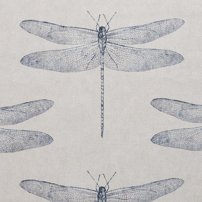 Washable Harlequin Demoiselle Indigo Modern Floral Botanical Textured Lightweight Printed Recycled Polyester Flatweave Stone Grey/Indigo Blue Rug