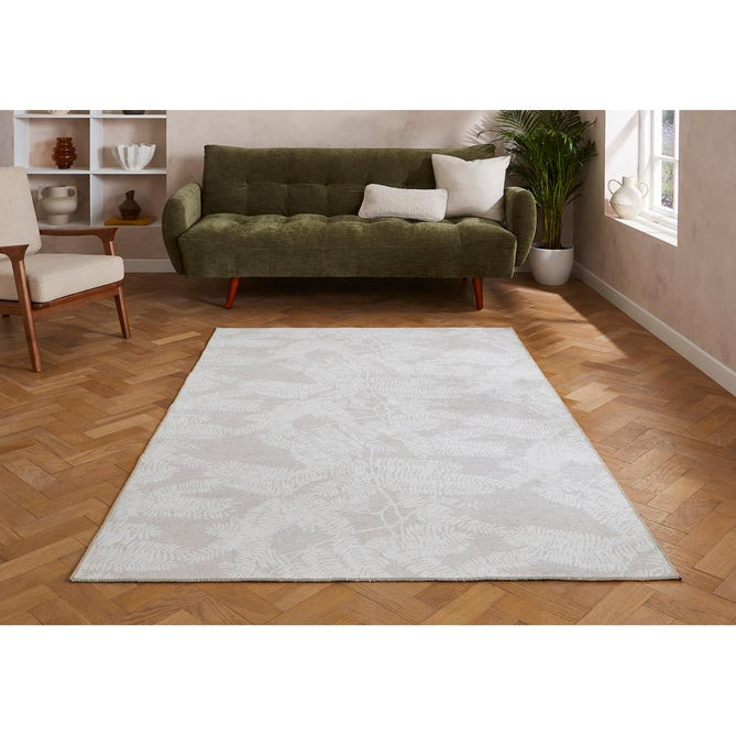 Washable Harlequin Extravagance Champagne Modern Floral Botanical Textured Lightweight Printed Recycled Polyester Flatweave Champagne Ivory/Pale Sand Beige/Soft Linen Rug