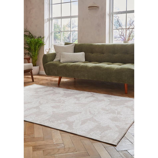 Washable Harlequin Extravagance Champagne Modern Floral Botanical Textured Lightweight Printed Recycled Polyester Flatweave Champagne Ivory/Pale Sand Beige/Soft Linen Rug