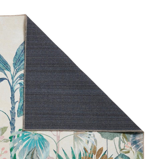 Washable Harlequin Floreana Bleached Coral Modern Floral Botanical Textured Lightweight Printed Recycled Polyester Flatweave Bleached Coral/Teal Green/Aqua Blue/Sunlit Ochre/Dusty Rose/Mint Sage/Ivory Rug