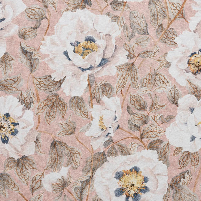 Washable Harlequin Florent Blush Modern Floral Botanical Textured Lightweight Printed Recycled Polyester Flatweave Blush Pink/Ivory/Gold Ochre/Soft Taupe Rug