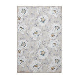 Washable Harlequin Florent Stone Modern Floral Botanical Textured Lightweight Printed Recycled Polyester Flatweave Stone Taupe/Ivory/Steel Blue/Pewter Grey Rug