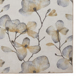 Washable Harlequin Kienze Ochre Modern Floral Botanical Textured Lightweight Printed Recycled Polyester Flatweave Soft Ivory/Ochre/Slate/Charcoal Brown/Antique Gold Runner