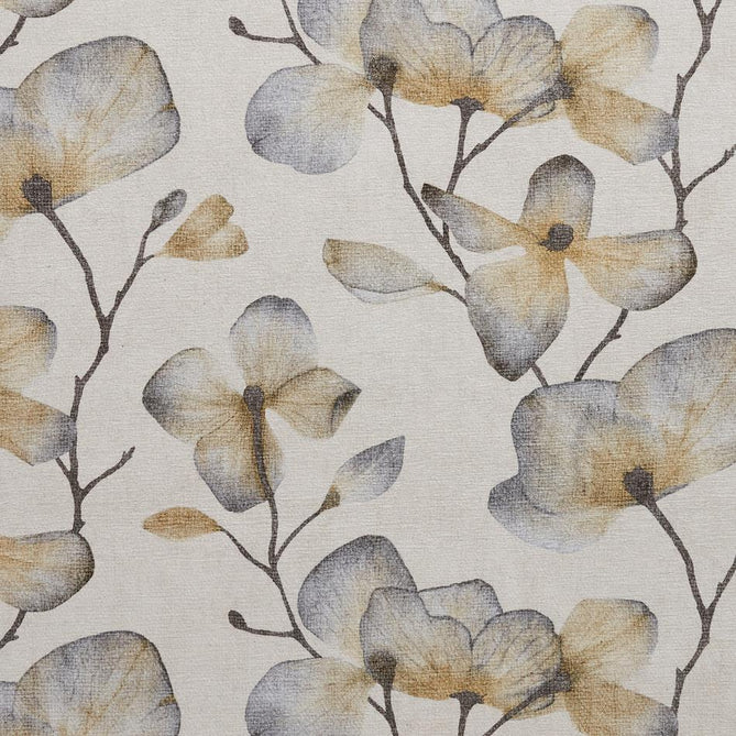 Washable Harlequin Kienze Ochre Modern Floral Botanical Textured Lightweight Printed Recycled Polyester Flatweave Soft Ivory/Ochre/Slate/Charcoal Brown/Antique Gold Rug