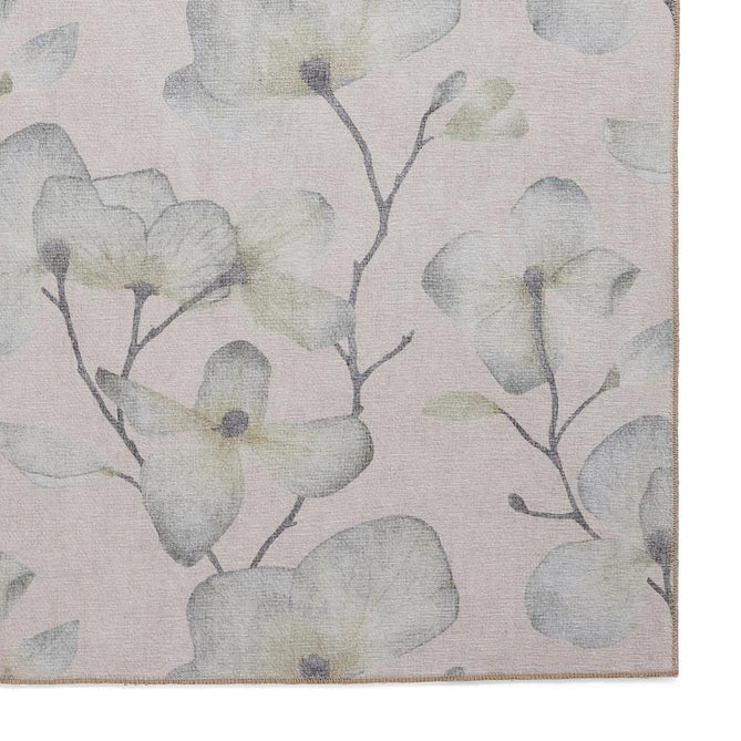 Washable Harlequin Kienze Sand Modern Floral Botanical Textured Lightweight Printed Recycled Polyester Flatweave Sand Taupe/Ivory/Sage/Grey Runner