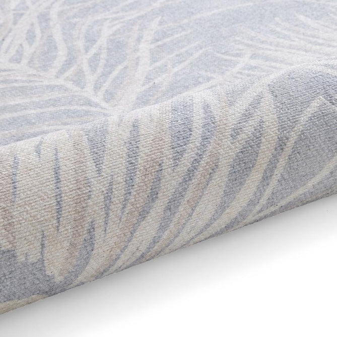 Washable Harlequin Orlena Powder Blue Modern Floral Botanical Textured Lightweight Printed Recycled Polyester Flatweave Powder Blue/Ivory/Pale Silver Rug