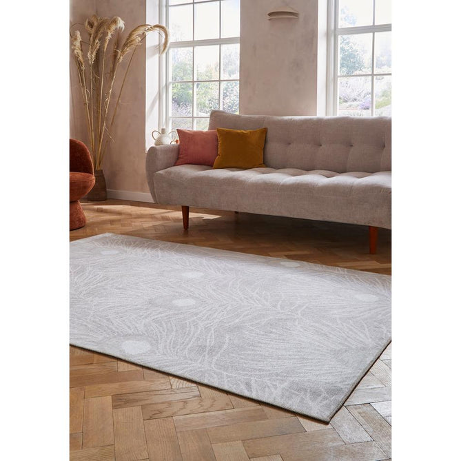 Washable Harlequin Orlena Putty Modern Floral Botanical Textured Lightweight Printed Recycled Polyester Flatweave Putty Beige/Ivory/Pale Taupe/Stone Grey Runner